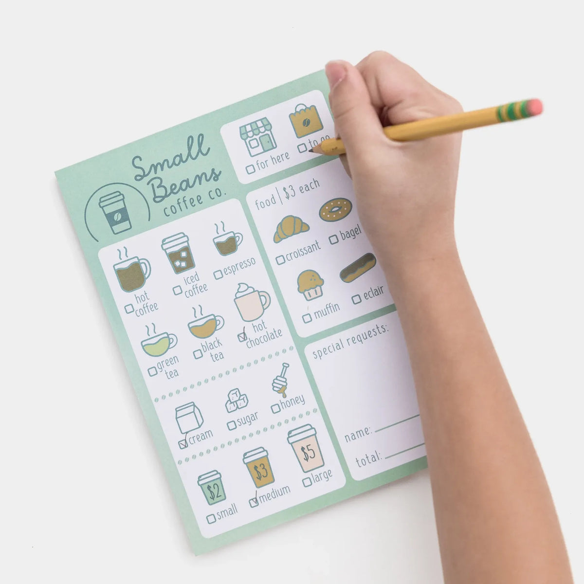 Coffee Shop Pretend Play Notepad oh, little wren Lil Tulips