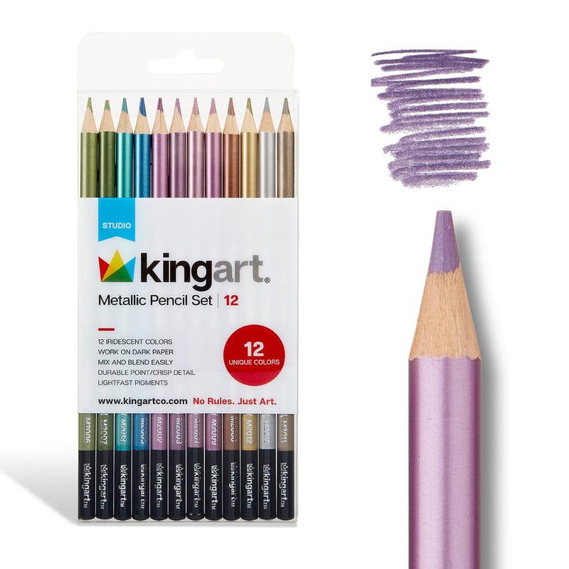 Colored Pencils - 12 Metallic Colors KINGART Lil Tulips