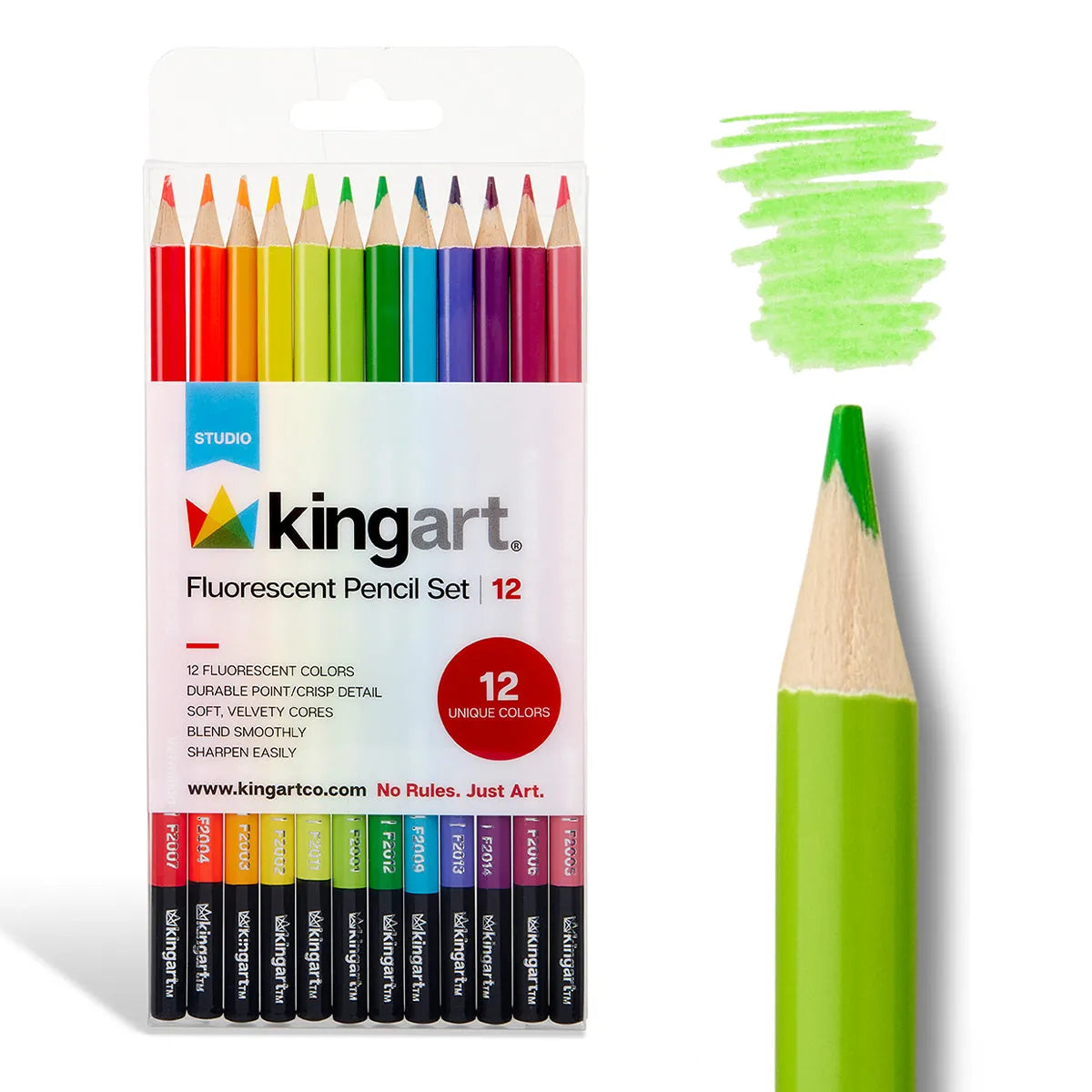 Colored Pencils - 12 Neon Colors KINGART Lil Tulips