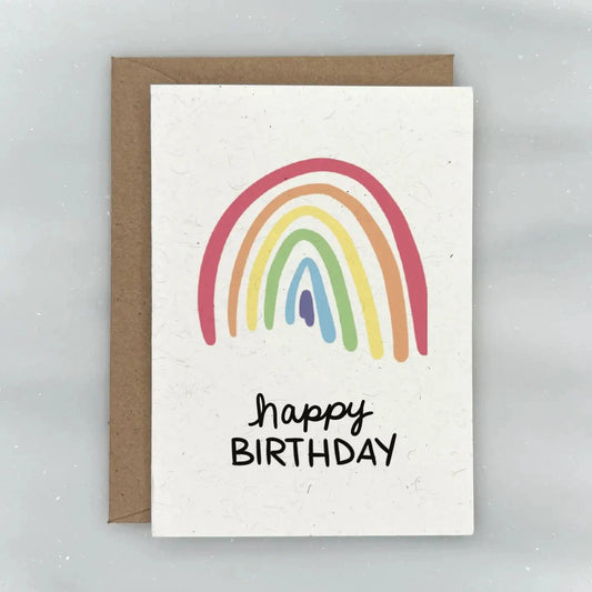 Colorful Birthday Rainbow - Birthday Gift Enclosure Card Lemon Doodle Lil Tulips