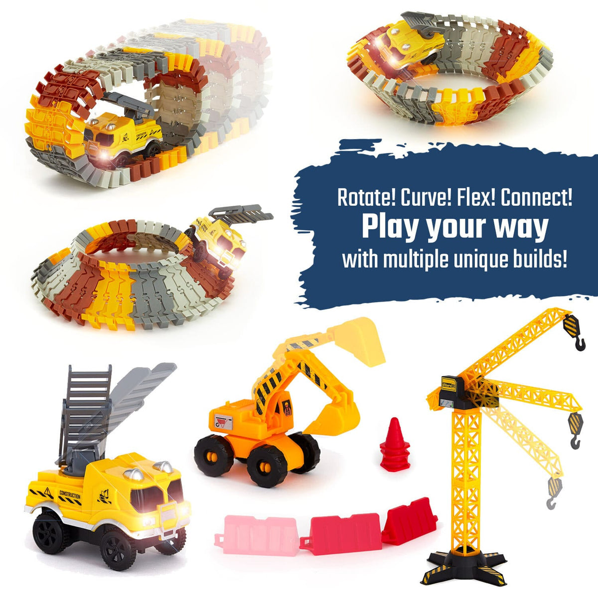 Construction Toy Track Car Set JitteryGit Lil Tulips