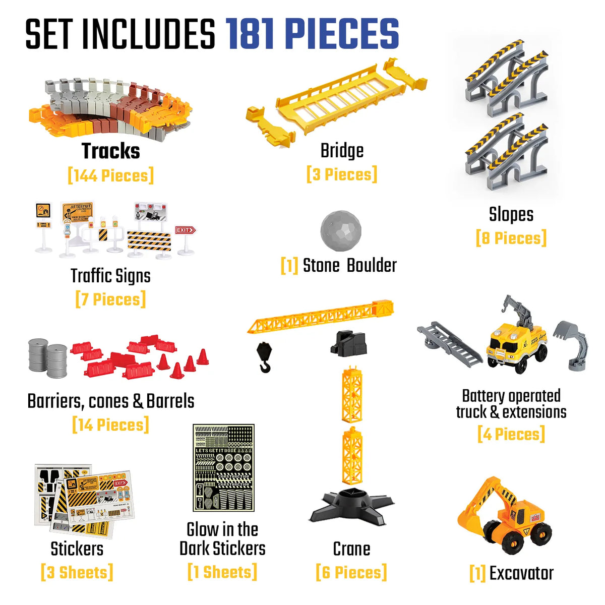 Construction Toy Track Car Set JitteryGit Lil Tulips
