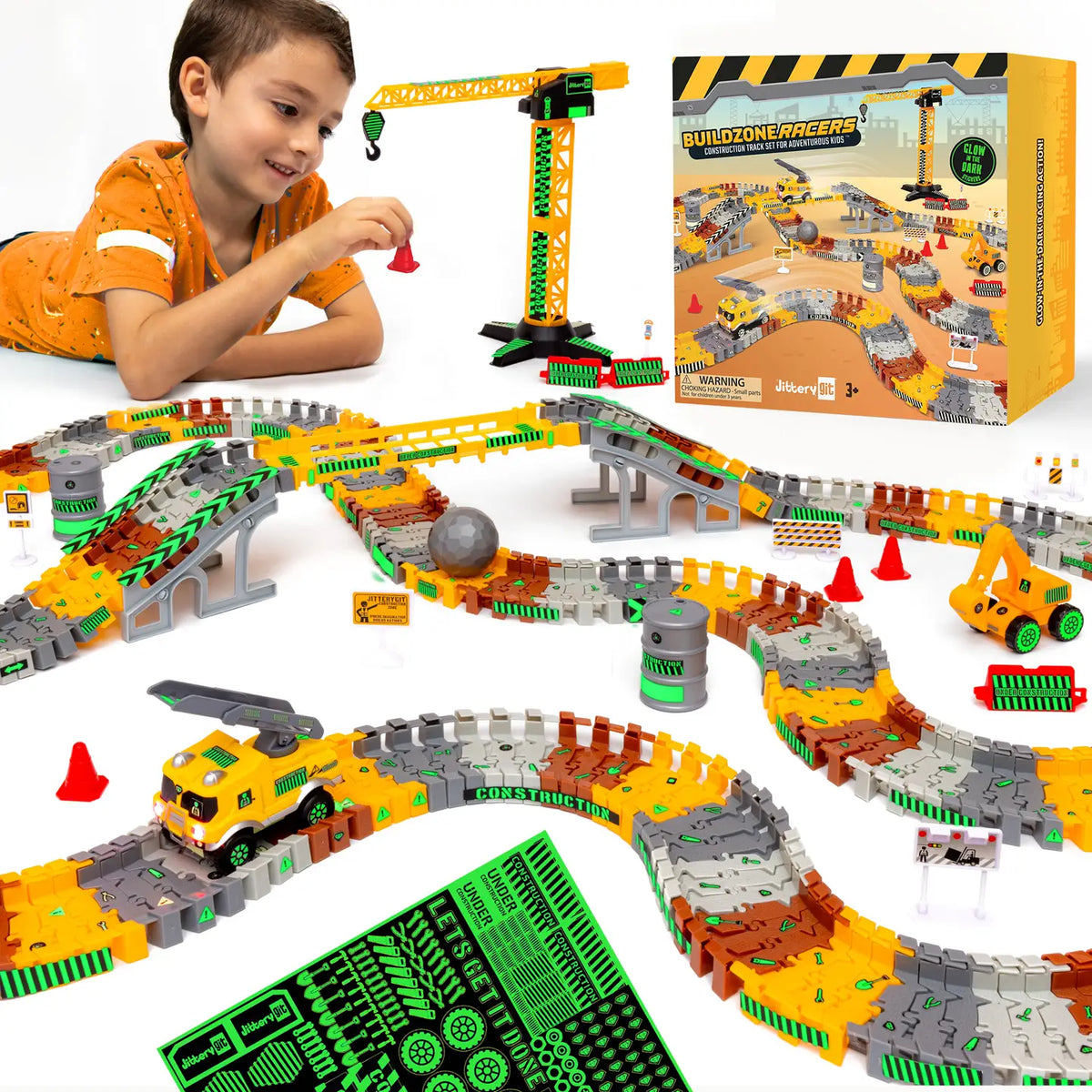 Construction Toy Track Car Set JitteryGit Lil Tulips