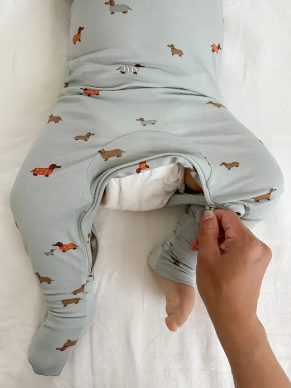 Convertible Bamboo PJ - Blue Stripe Gunamuna Lil Tulips