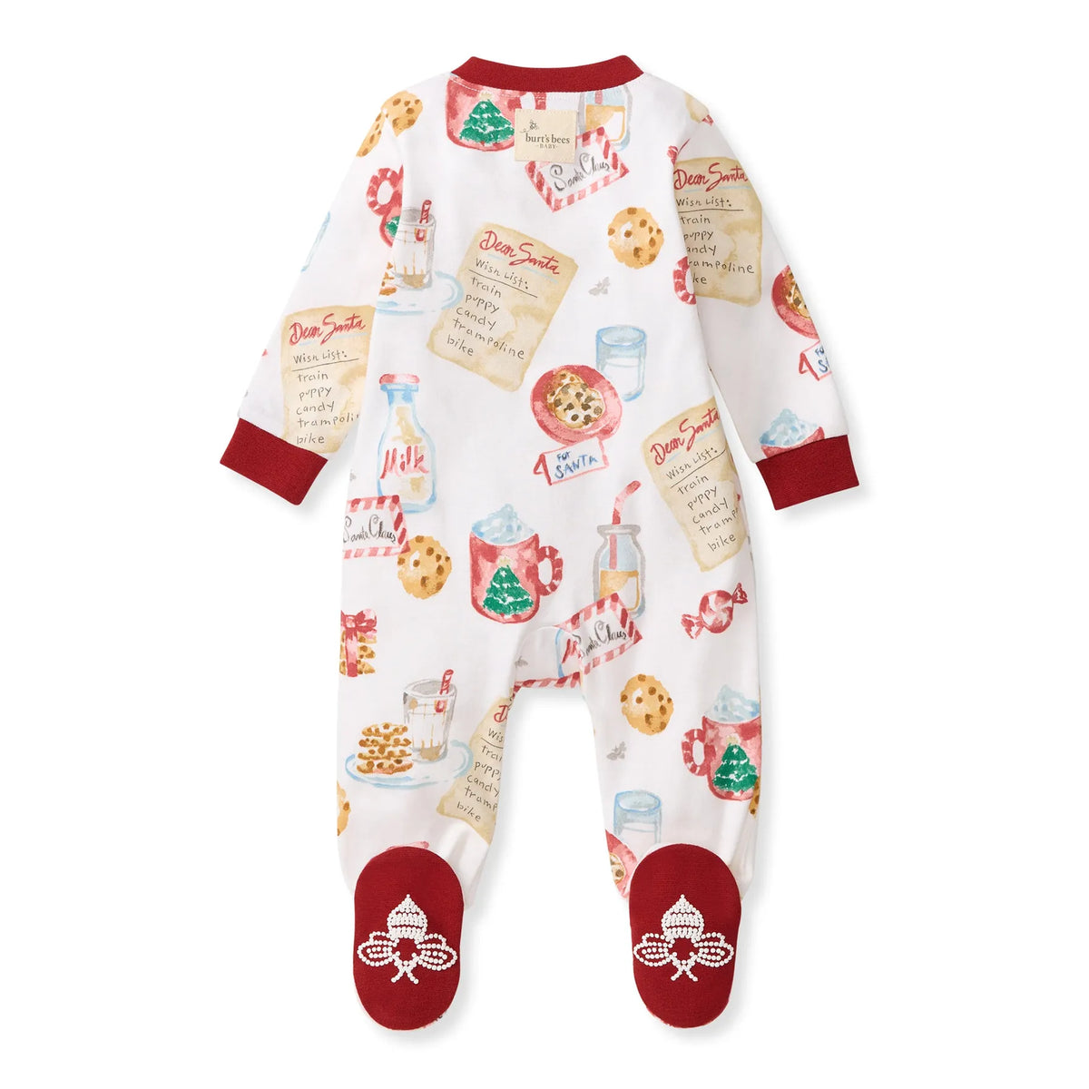 Cookies For Santa Organic Cotton Sleep & Play Footed Burt's Bees Baby Lil Tulips