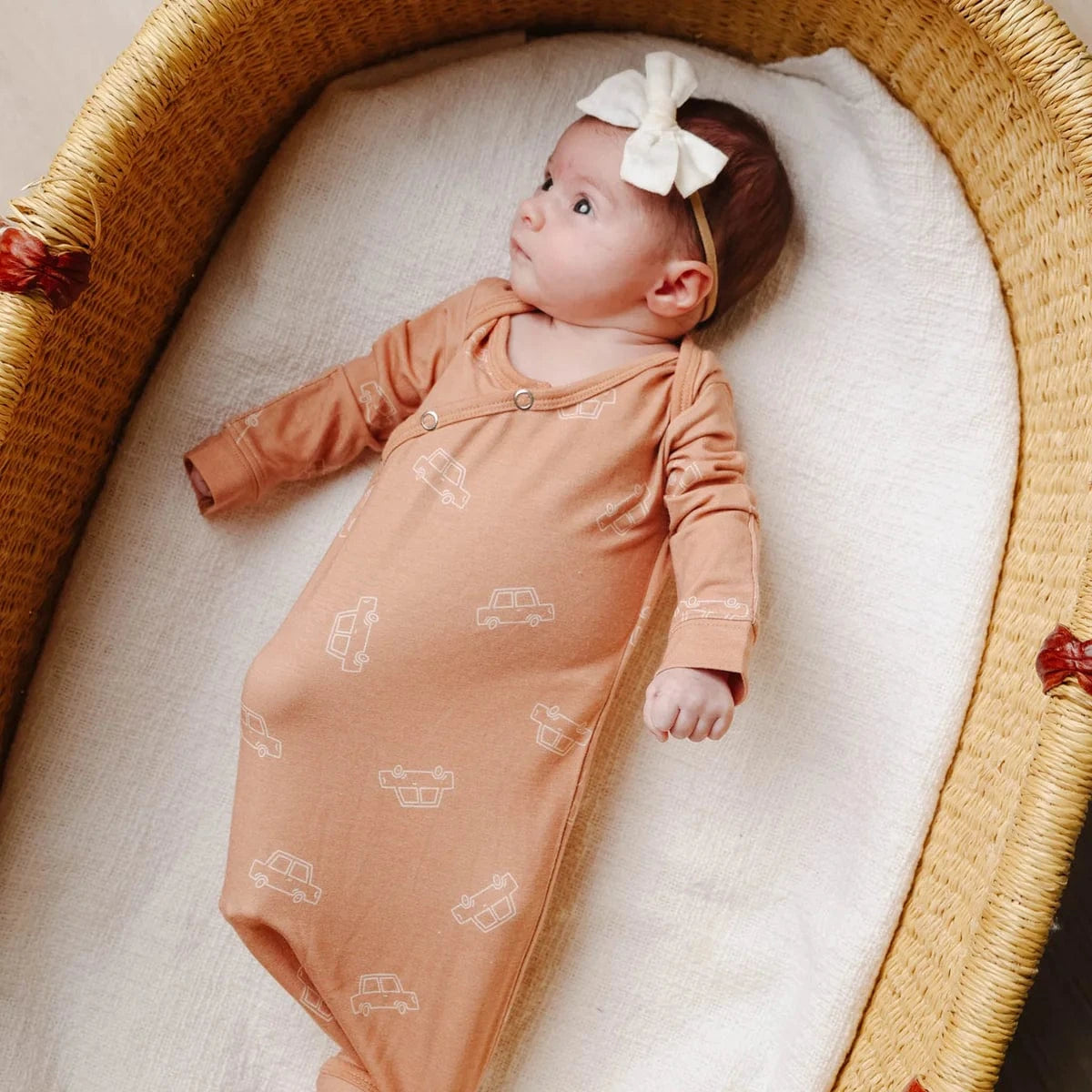 Cooper Newborn Knotted Gown Copper Pearl Lil Tulips