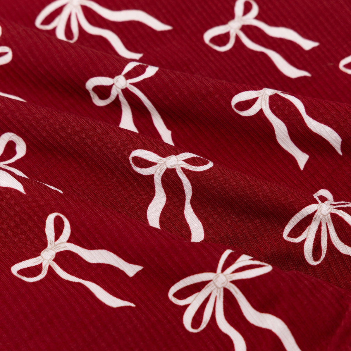 Coquette Bows Red Small Ribbed Two-Piece Set Brave Little Ones Lil Tulips
