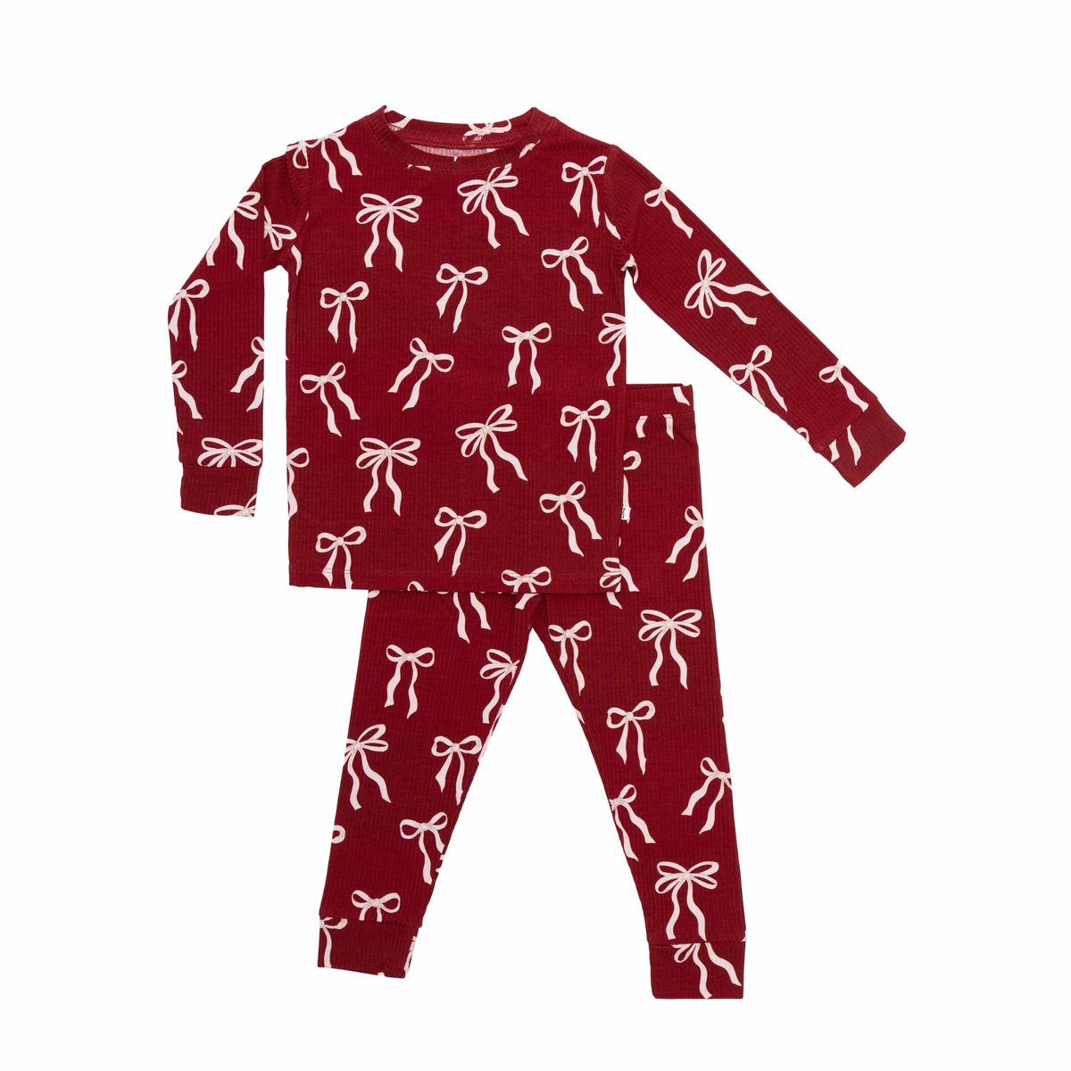 Coquette Bows Red Small Ribbed Two-Piece Set Brave Little Ones Lil Tulips