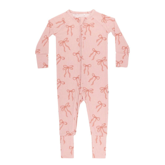 Coquette Bows Small Ribbed Zip Romper Brave Little Ones Lil Tulips