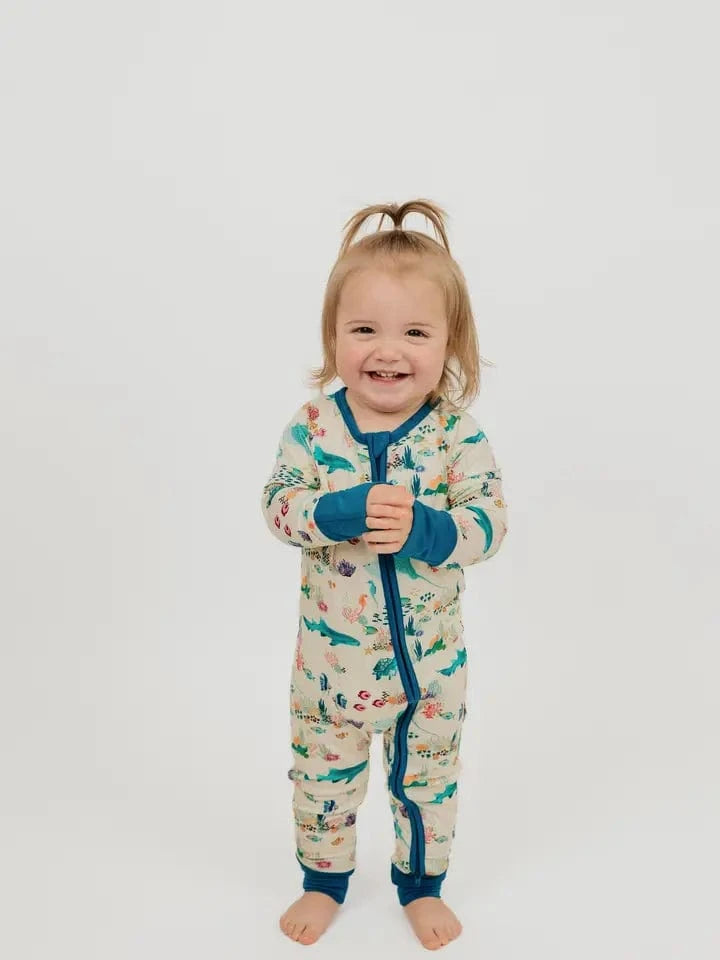 Coral Reef Bamboo Convertible Romper Pajamas Emerson and Friends Baby & Toddler Clothing Lil Tulips