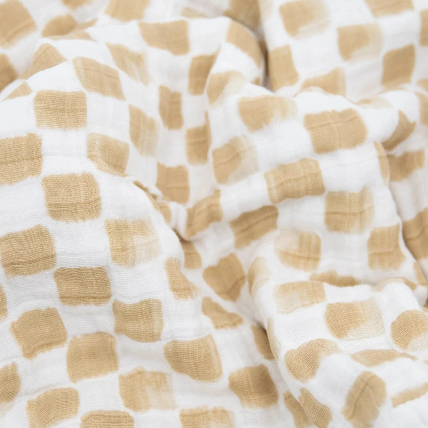 Cotton Muslin Baby Quilt - Adobe Checker Little Unicorn Lil Tulips