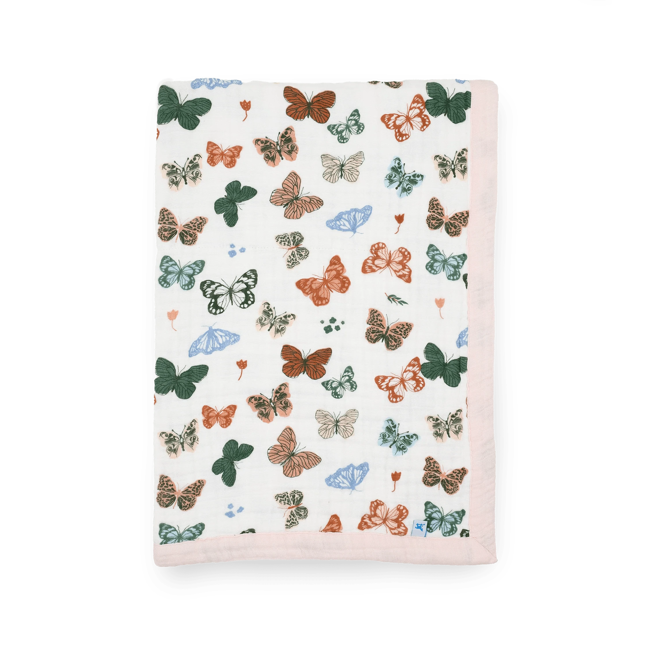 Cotton Muslin Baby Quilt - Butterflies Little Unicorn Lil Tulips
