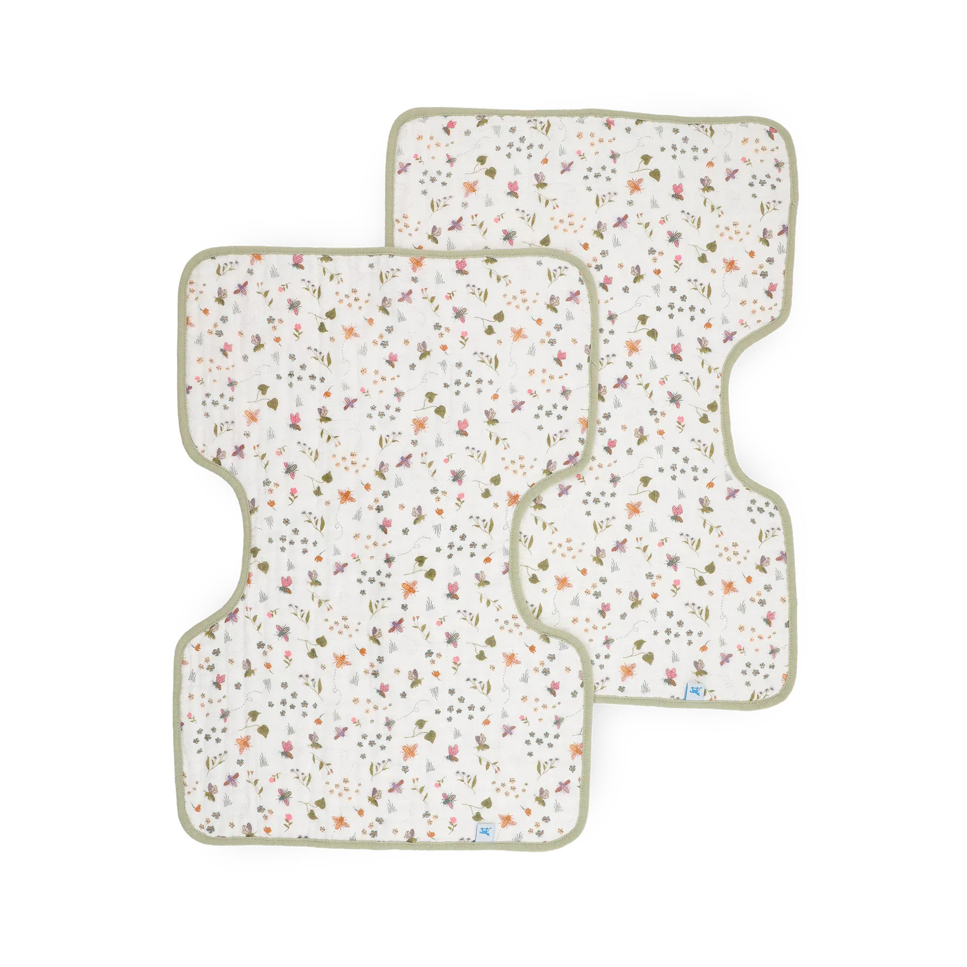Cotton Muslin Burp Cloth 2 Pack - Garden Bees Little Unicorn Lil Tulips