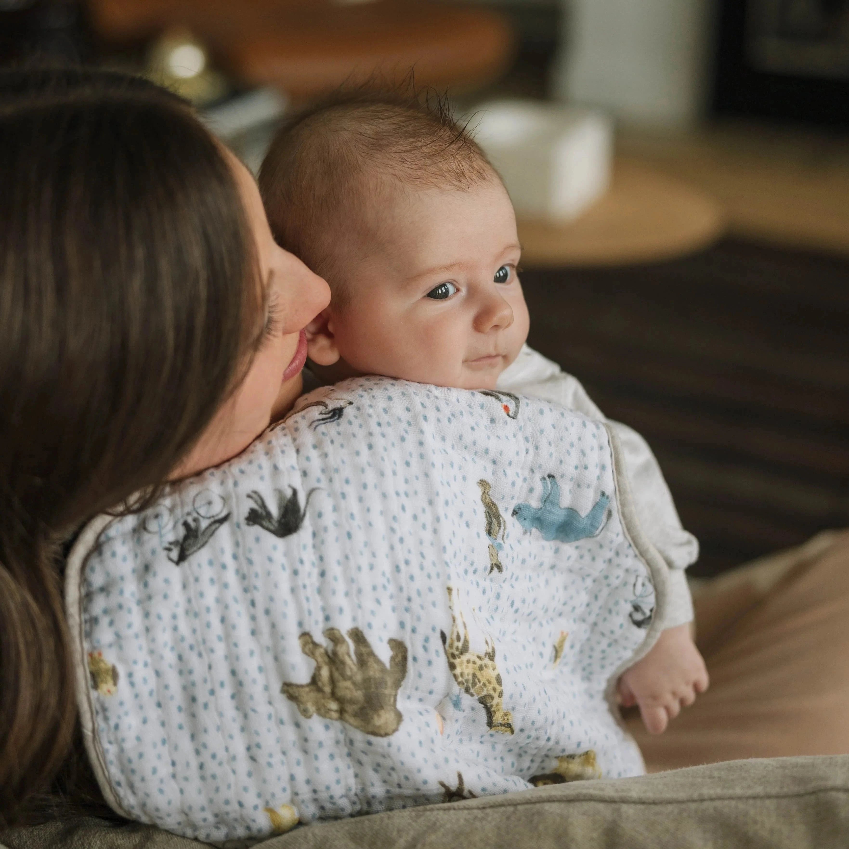 Cotton Muslin Burp Cloth 2 Pack - Party Animals Little Unicorn Lil Tulips