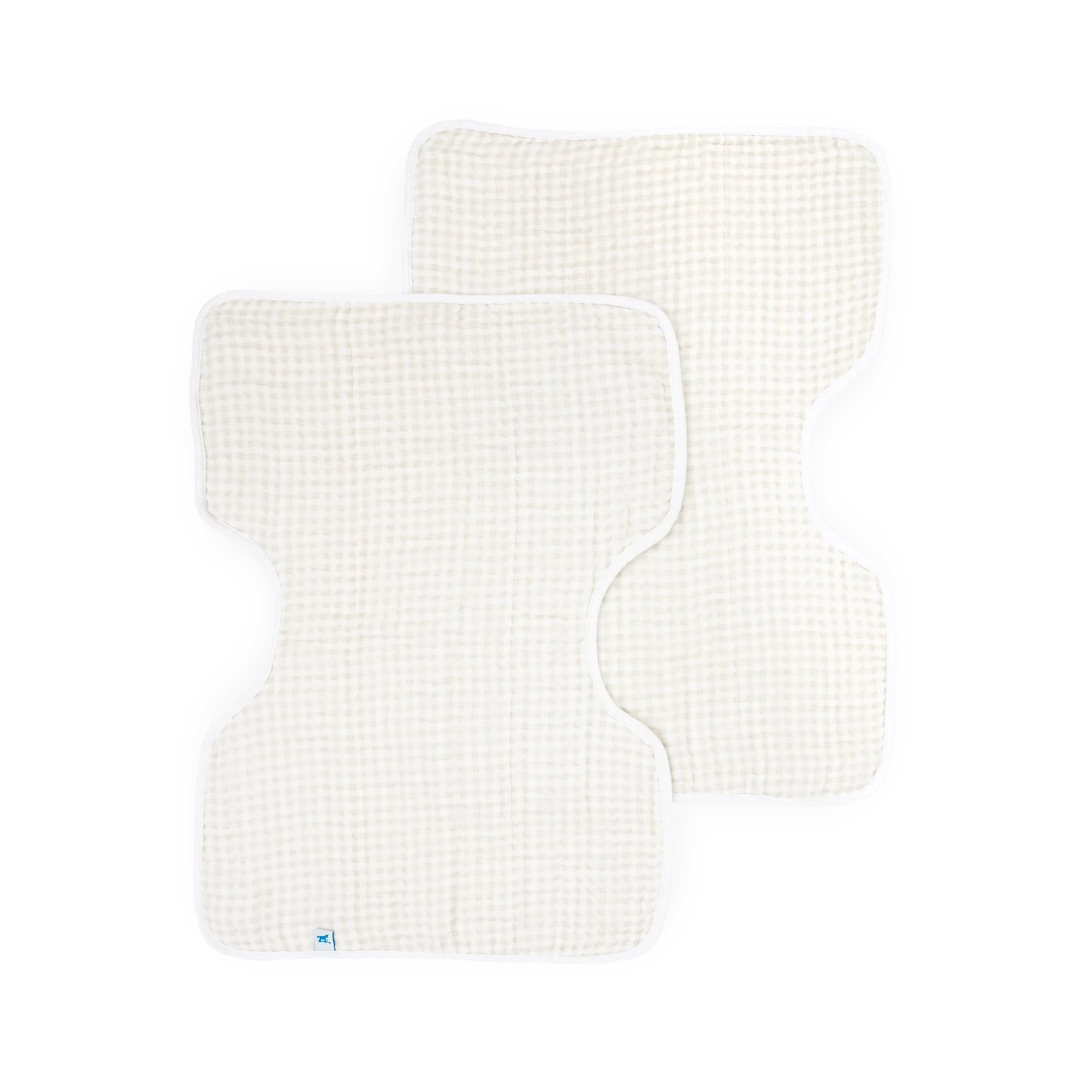 Cotton Muslin Burp Cloth 2 Pack - Tan Gingham Little Unicorn Lil Tulips