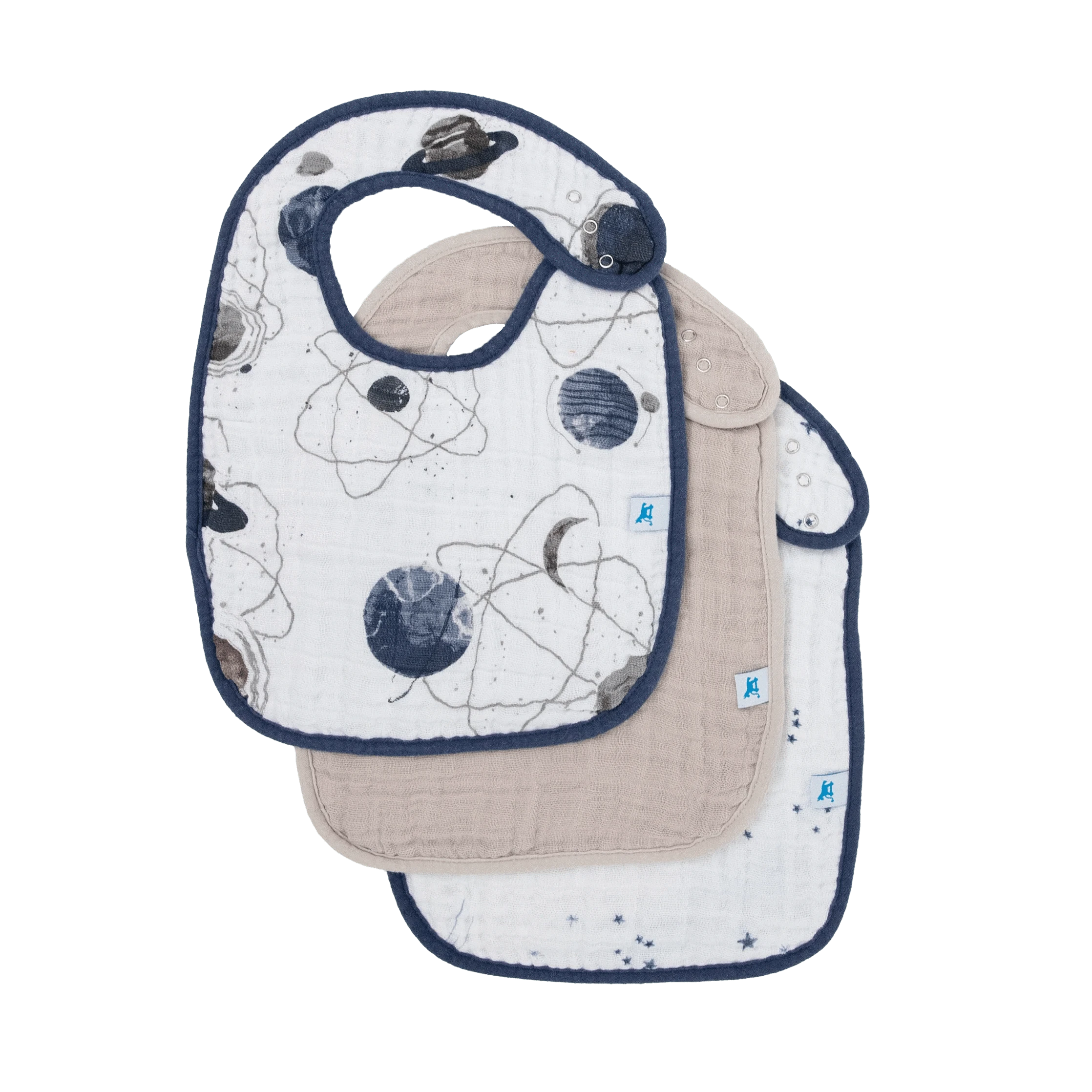 Cotton Muslin Classic Bib 3 Pack - Planetary 2 Little Unicorn Lil Tulips