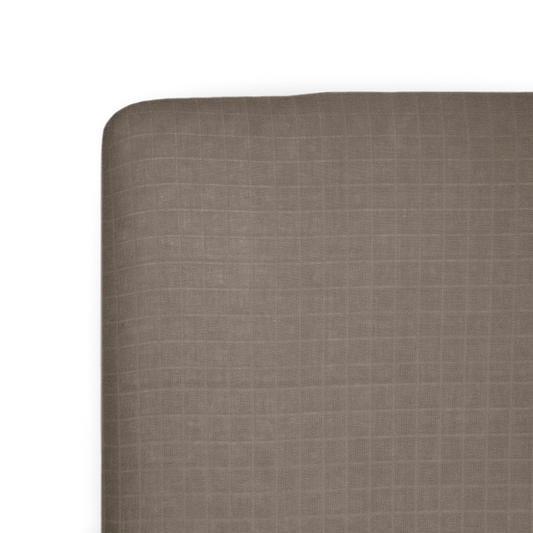 Cotton Muslin Crib Sheet - Mocha Little Unicorn Lil Tulips