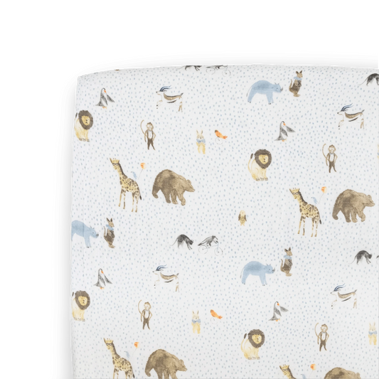 Cotton Muslin Crib Sheet - Party Animals Little Unicorn Lil Tulips