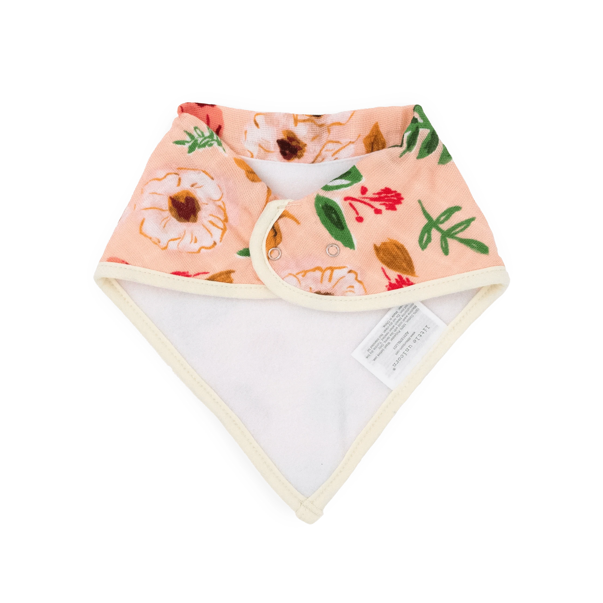 Cotton Muslin + Fleece Bandana Bib 4 Pack - Vintage Floral Little Unicorn Lil Tulips