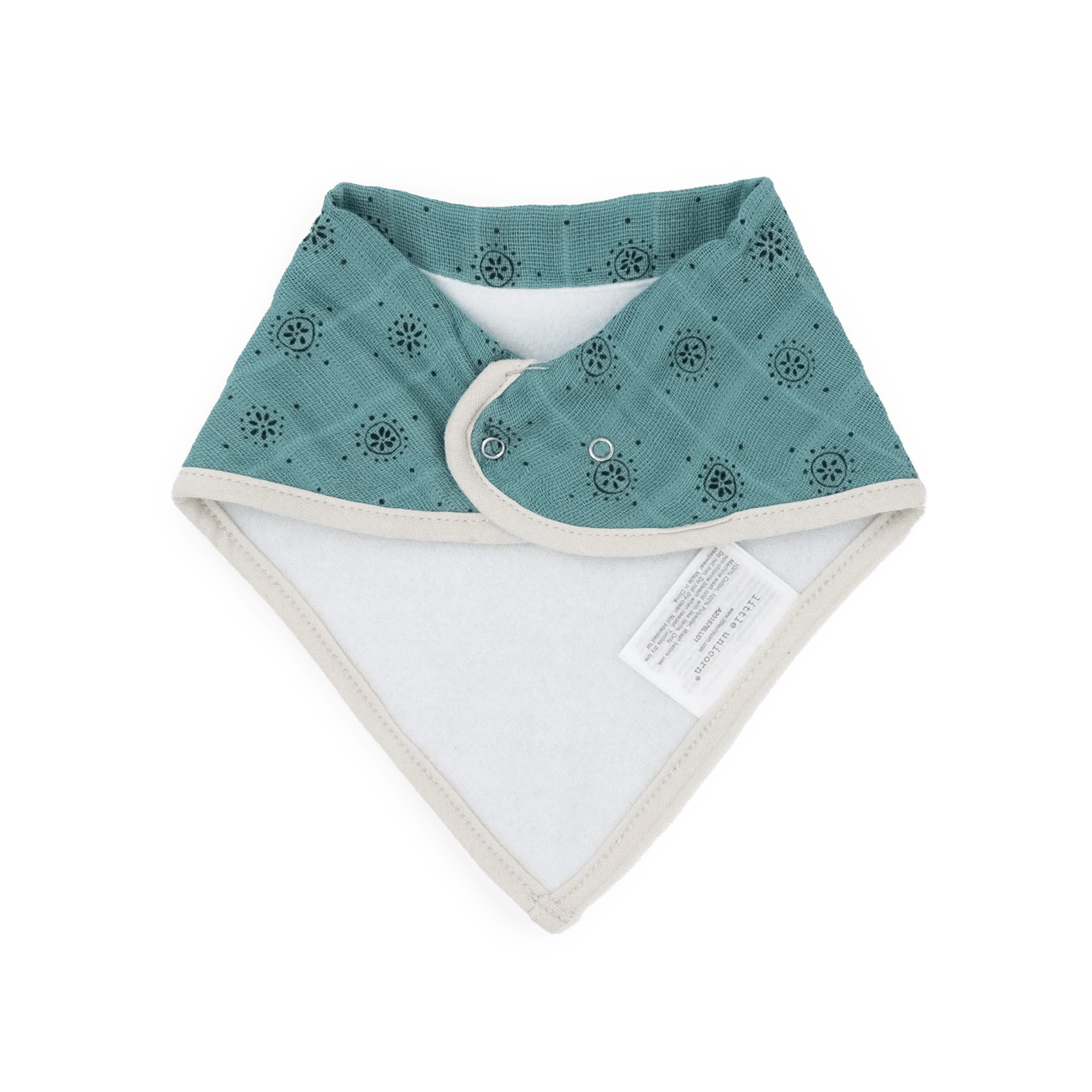 Cotton Muslin + Fleece Bandana Bib 4 Pack - Wallflower Little Unicorn Lil Tulips