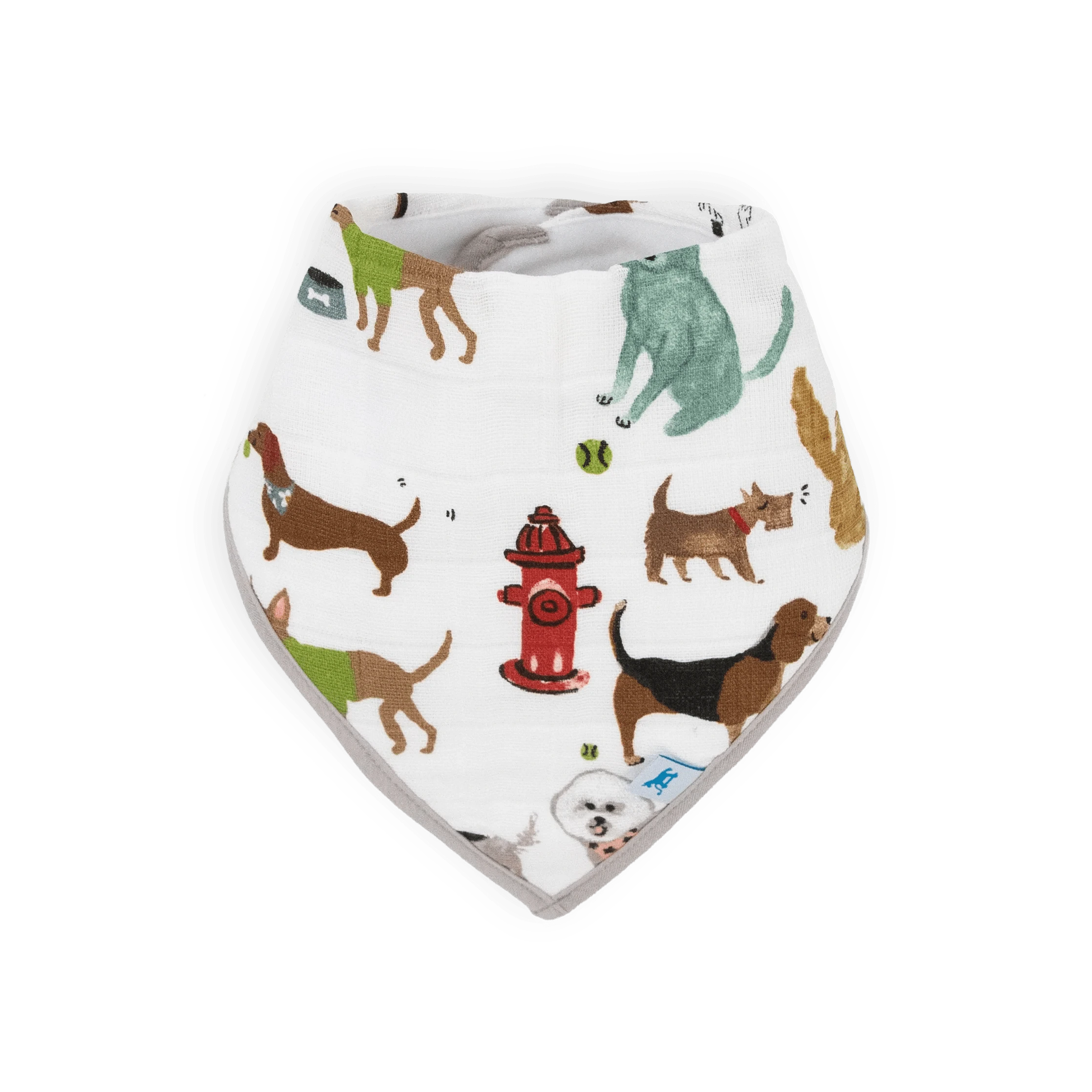Cotton Muslin + Fleece Bandana Bib 4 Pack - Woof Little Unicorn Lil Tulips