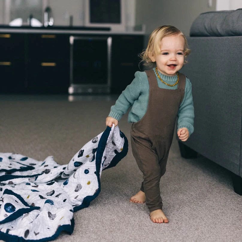Cotton Muslin Quilted Throw - Planetary Little Unicorn Lil Tulips
