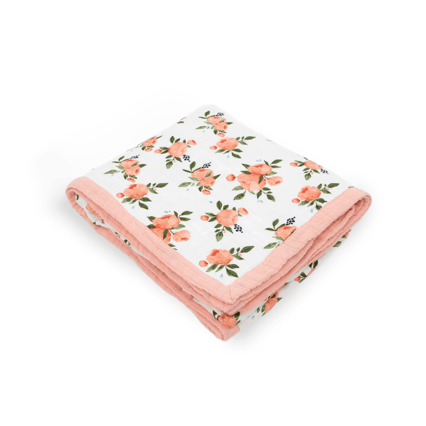 Cotton Muslin Quilted Throw - Watercolor Roses Little Unicorn Lil Tulips