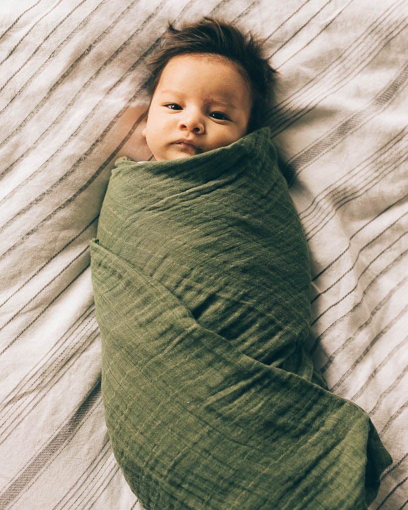 Cotton Muslin Swaddle Blanket - Fern Little Unicorn Lil Tulips