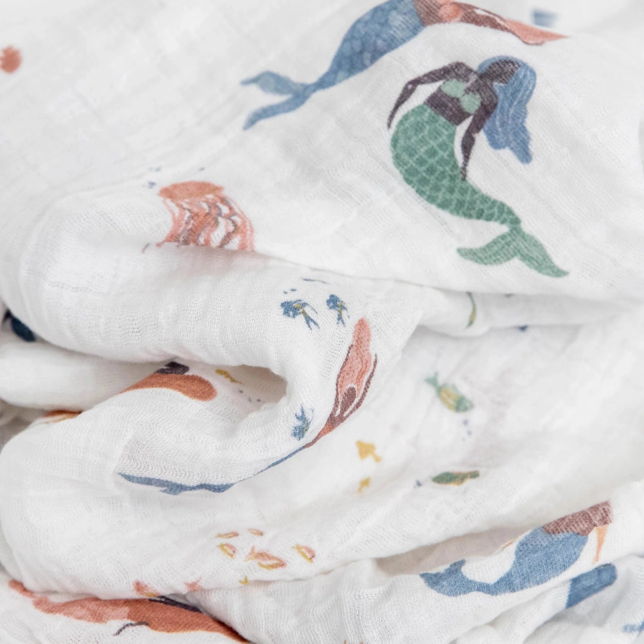 Cotton Muslin Swaddle Blanket - Mermaids Little Unicorn Lil Tulips