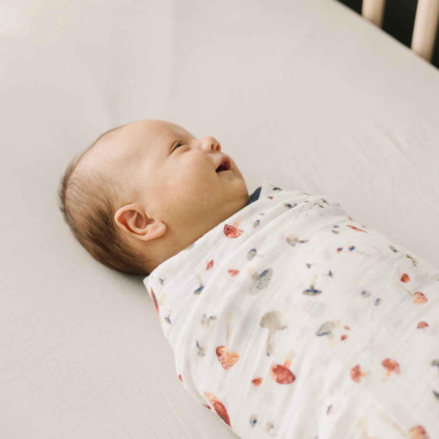 Cotton Muslin Swaddle Blanket - Mushrooms Little Unicorn Lil Tulips