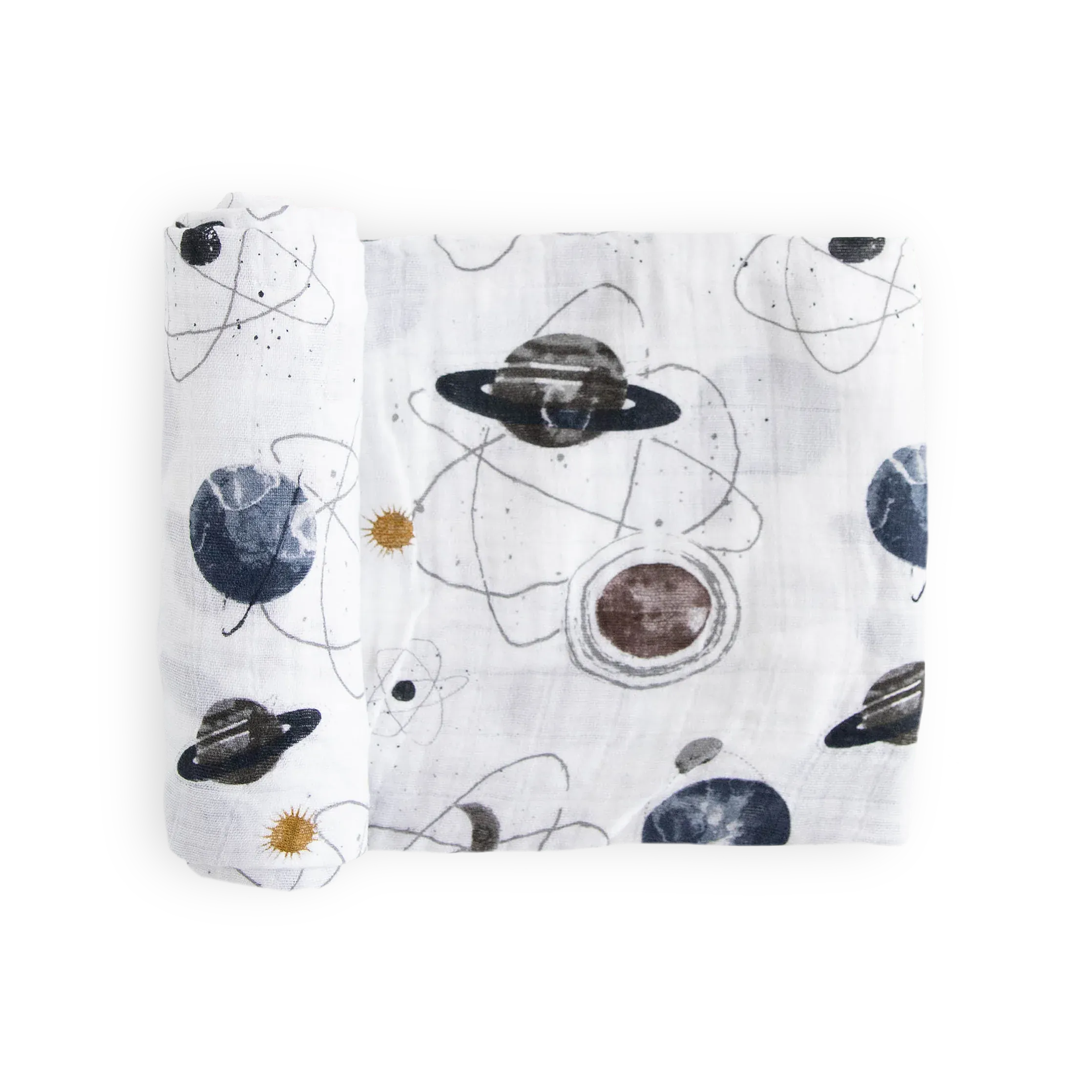 Cotton Muslin Swaddle Blanket - Planetary Little Unicorn Lil Tulips