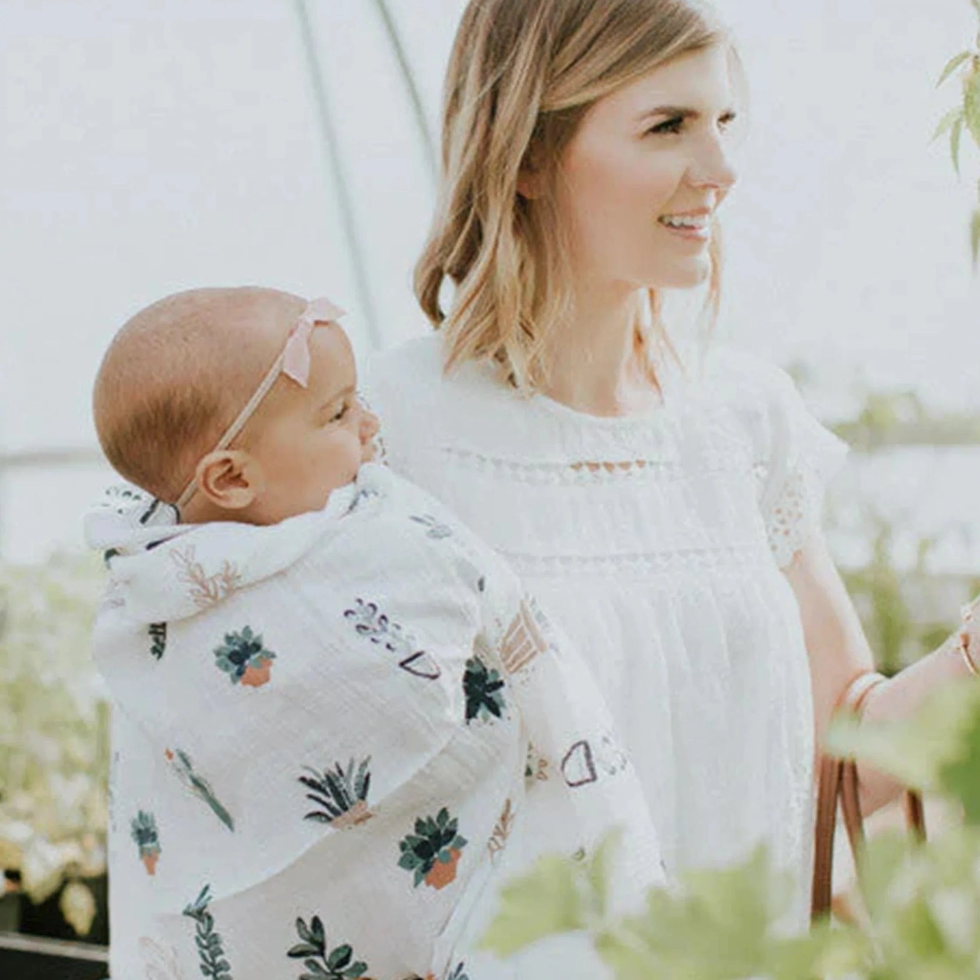 Cotton Muslin Swaddle Blanket - Prickle Pots Little Unicorn Lil Tulips