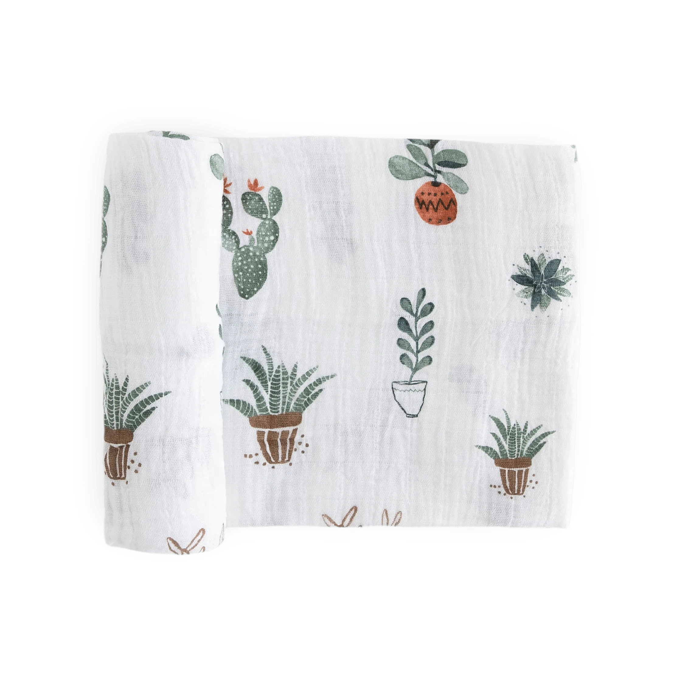 Cotton Muslin Swaddle Blanket - Prickle Pots Little Unicorn Lil Tulips
