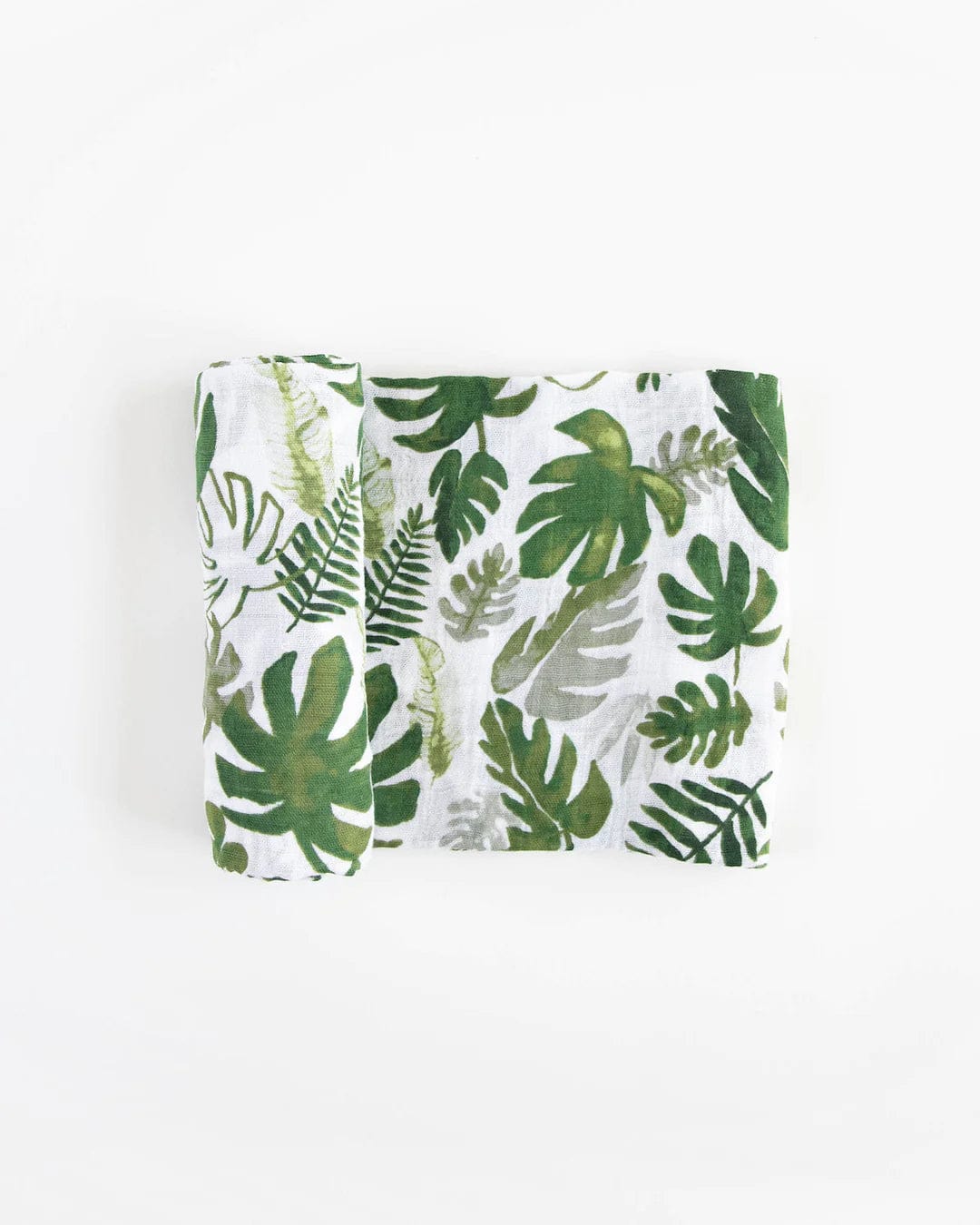 Cotton Muslin Swaddle Blanket Tropical Leaf Little Unicorn