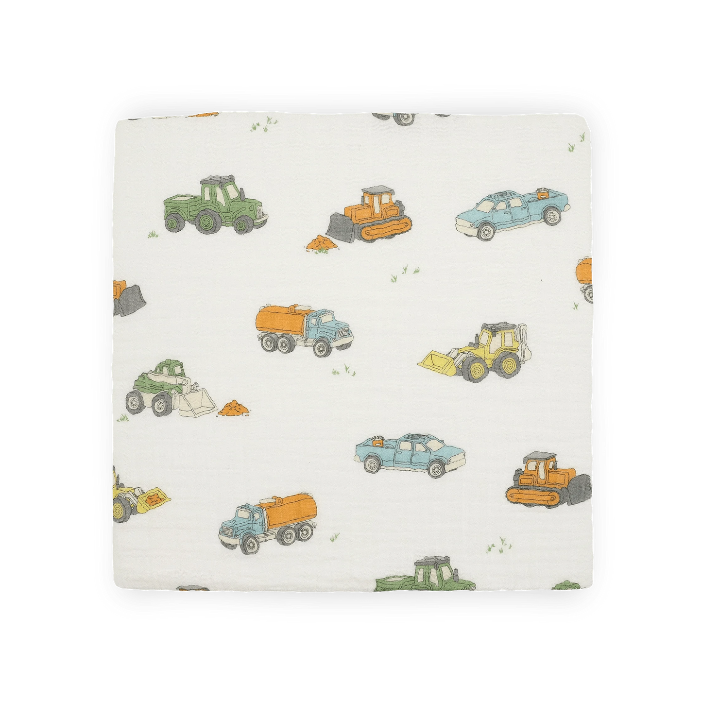 Cotton Muslin Swaddle Blanket - Work Trucks Little Unicorn Lil Tulips