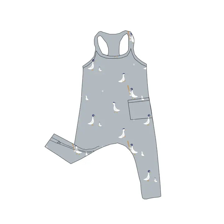 Cotton Tank Romper - Baseball goose Gunamuna Lil Tulips