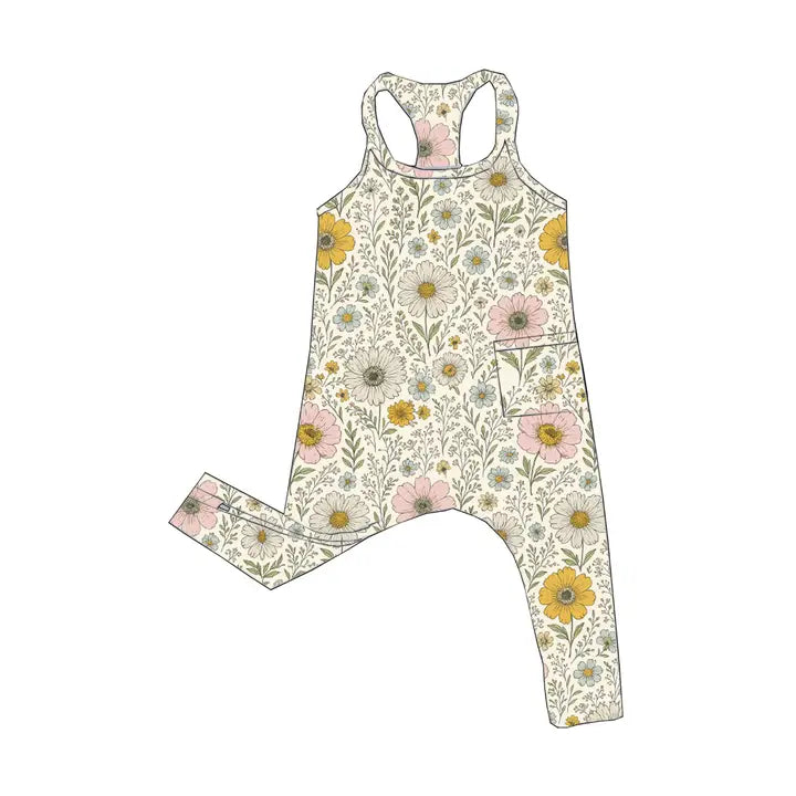 Cotton Tank Romper - Wildflower Gunamuna Lil Tulips