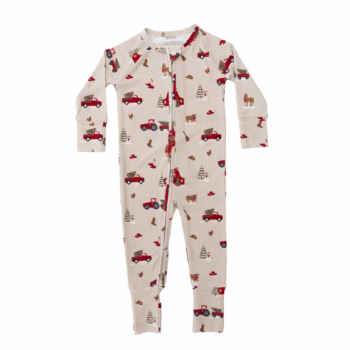 Country Christmas Small Ribbed Zip Romper Brave Little Ones Lil Tulips