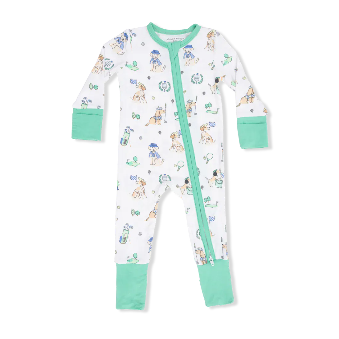 Country Club Dogs - Neutral - 2 Way Zipper Romper Angel Dear Lil Tulips