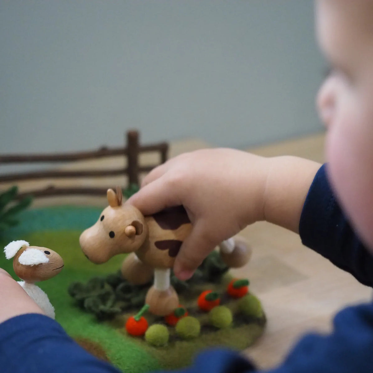 Cow Wooden Toy anamalz Lil Tulips