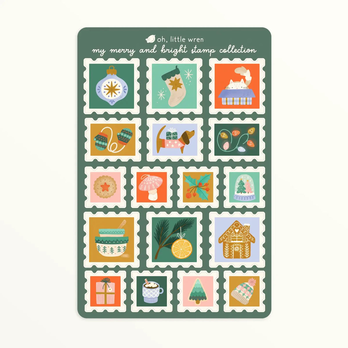 Cozy Christmas Stamp Collection Sticker Sheet oh, little wren Lil Tulips