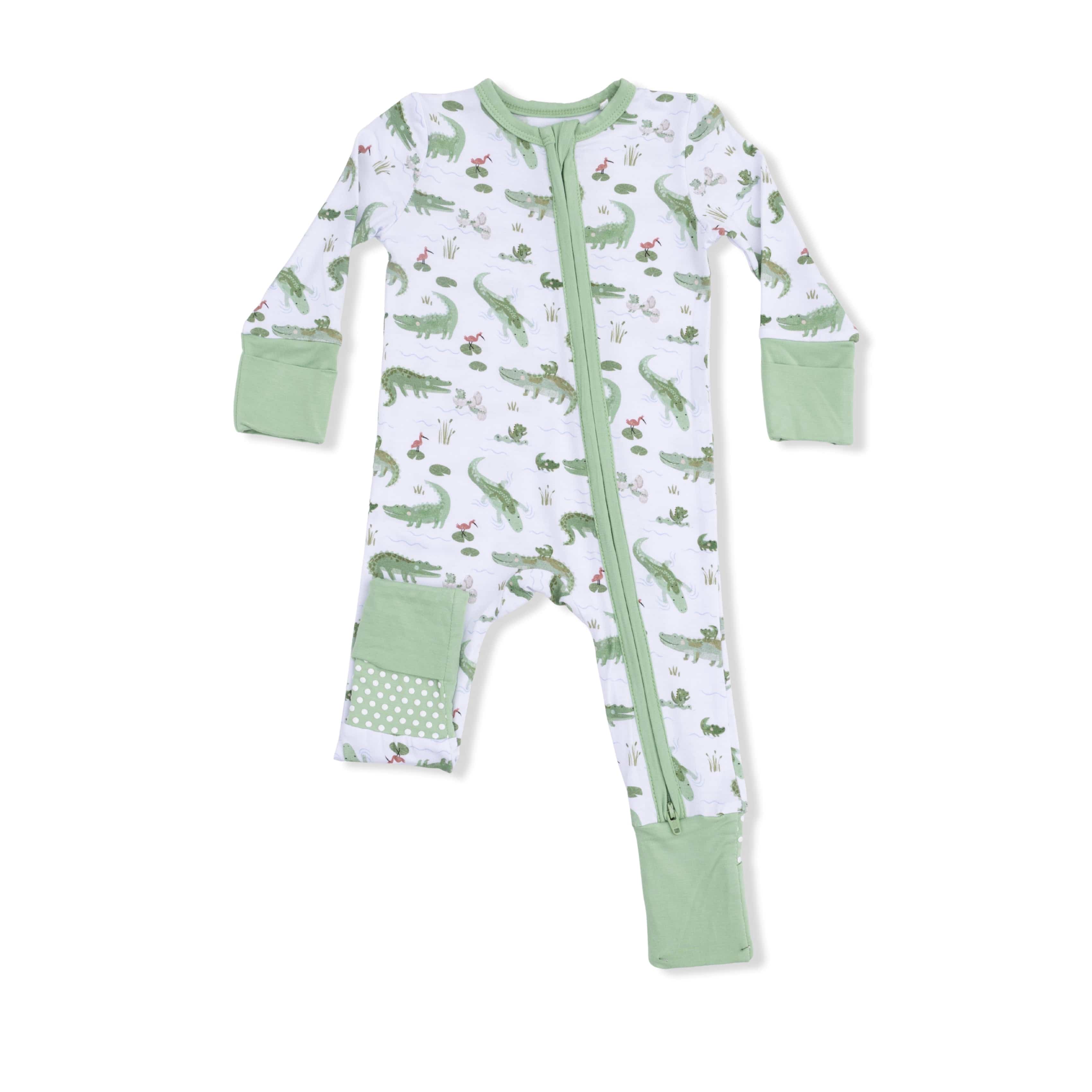 Crayon Alligators - 2 Way Zipper Romper Angel Dear Lil Tulips
