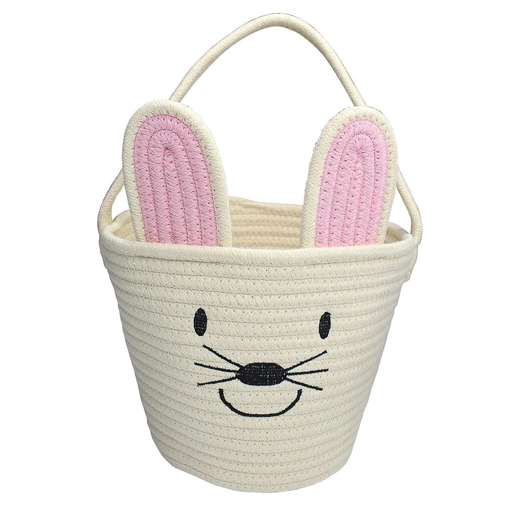 Cream Bunny Rope Easter Basket Emerson and Friends Baskets Lil Tulips
