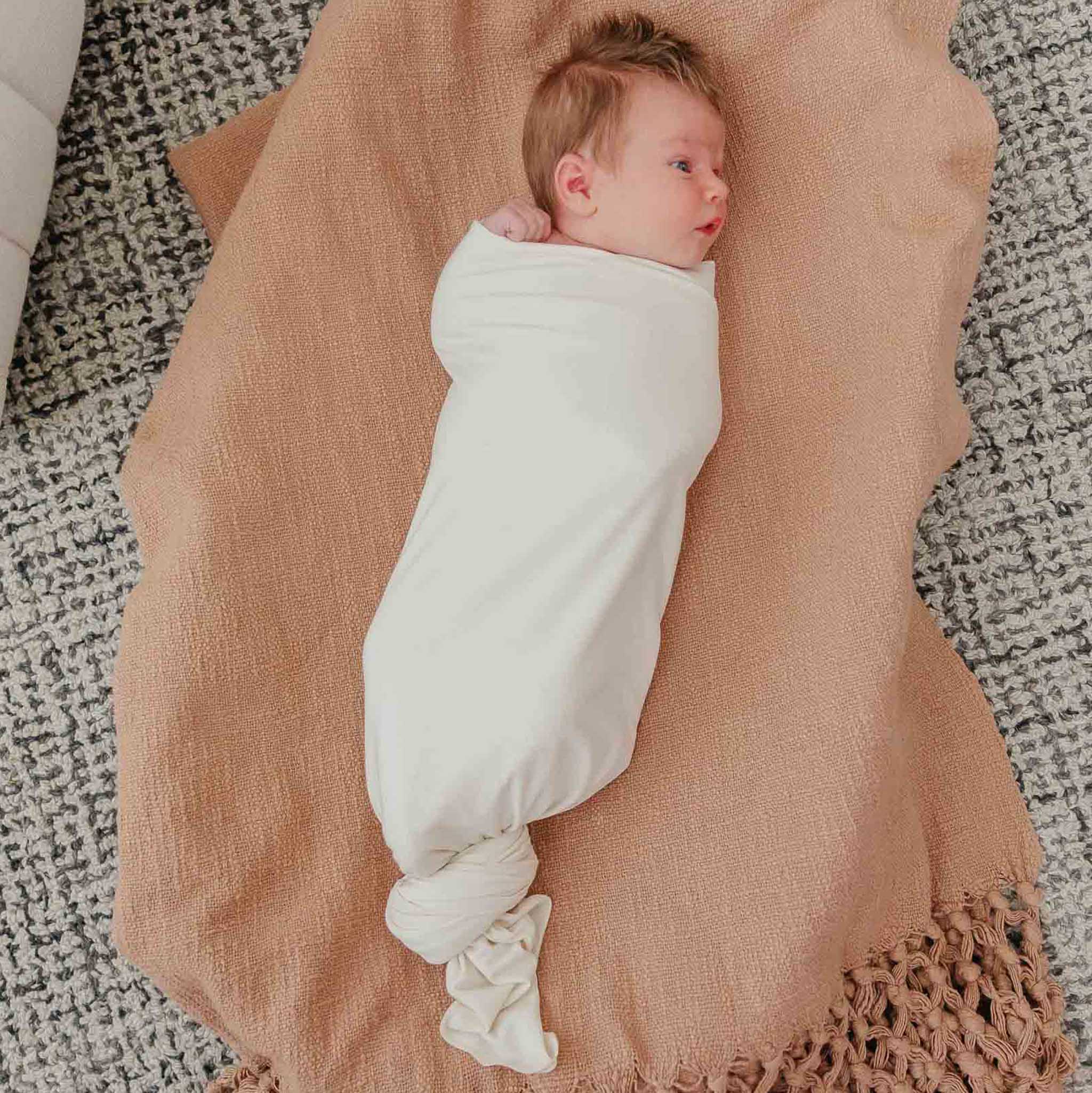Cru Knit Swaddle Blanket Copper Pearl Lil Tulips