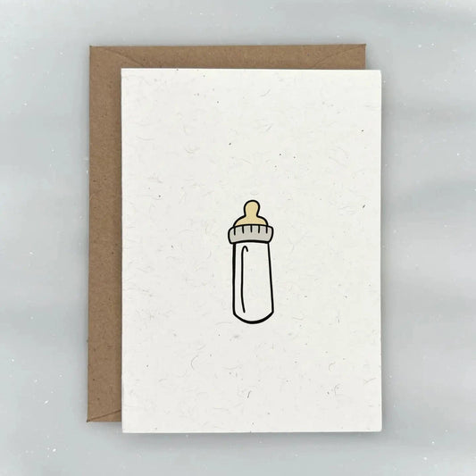 Cute Baby Bottle - Baby Shower Gift Enclosure Card Lemon Doodle Lil Tulips