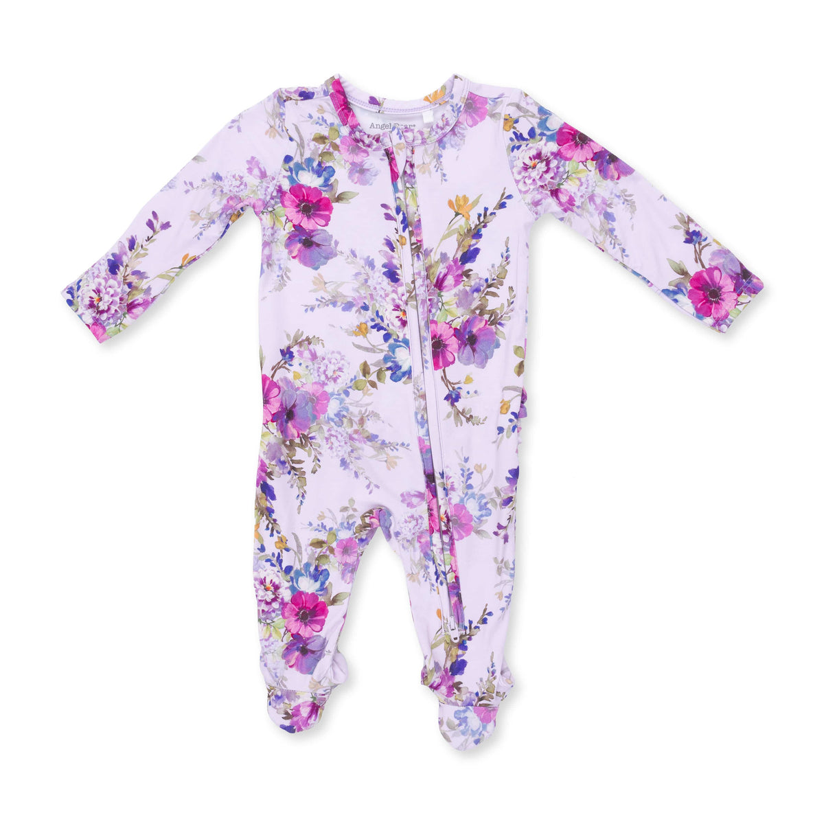 Dahlia Floral - 2 Way Ruffle Back Zipper Footie Angel Dear Lil Tulips