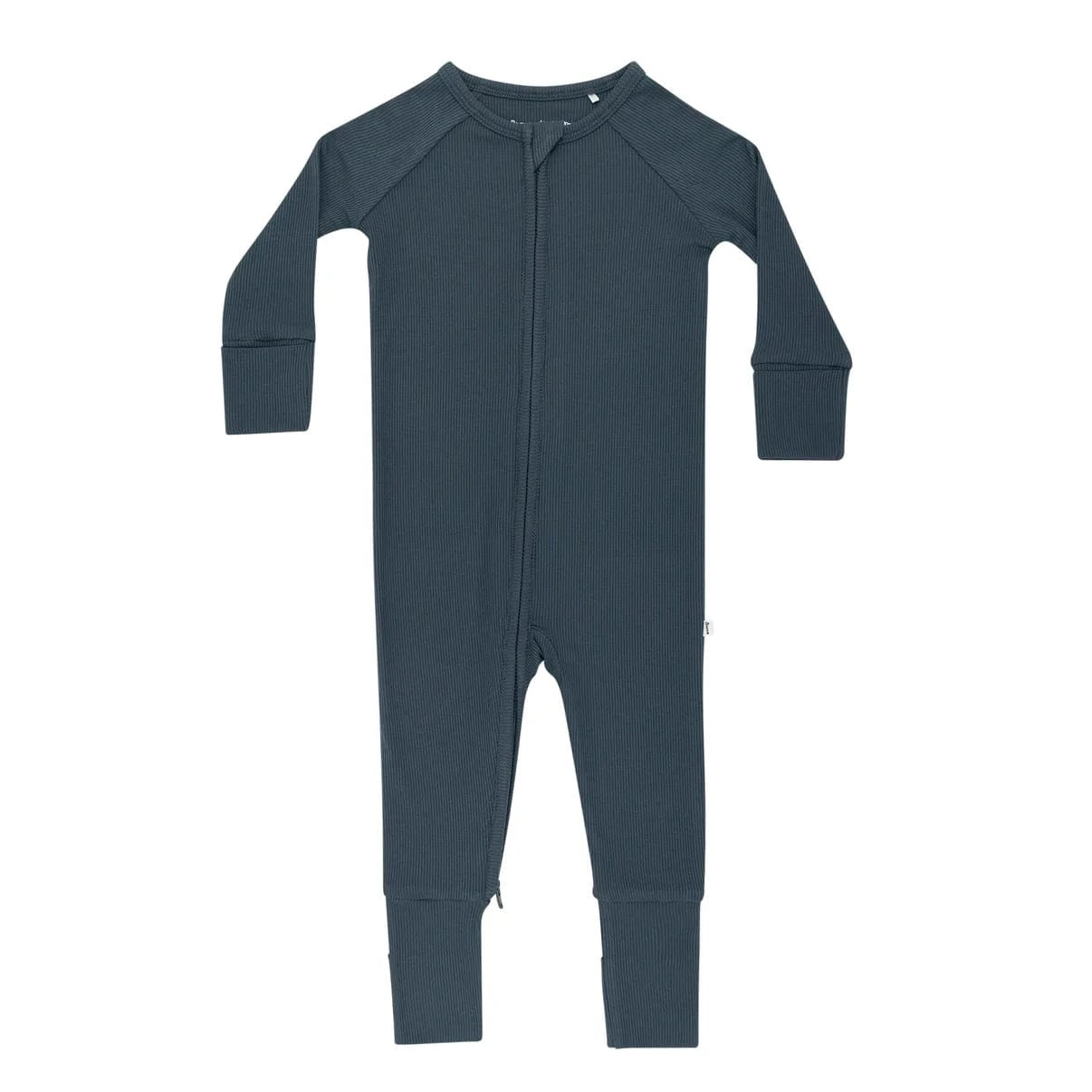 Dark Steel Blue Small Ribbed Zip Romper Brave Little Ones Lil Tulips