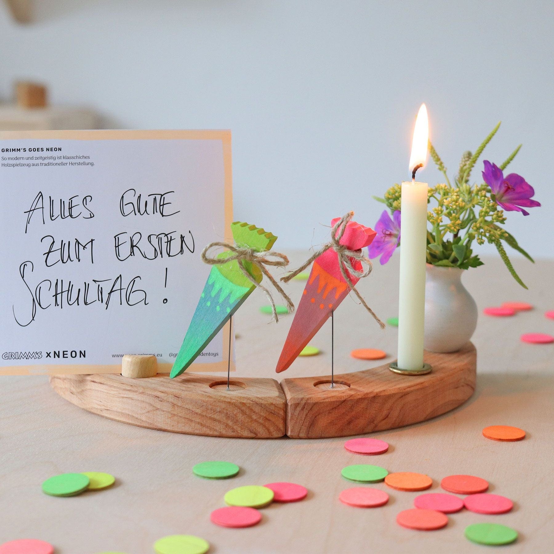 Decorative Figure Neon Pink School Cone Grimm's Lil Tulips