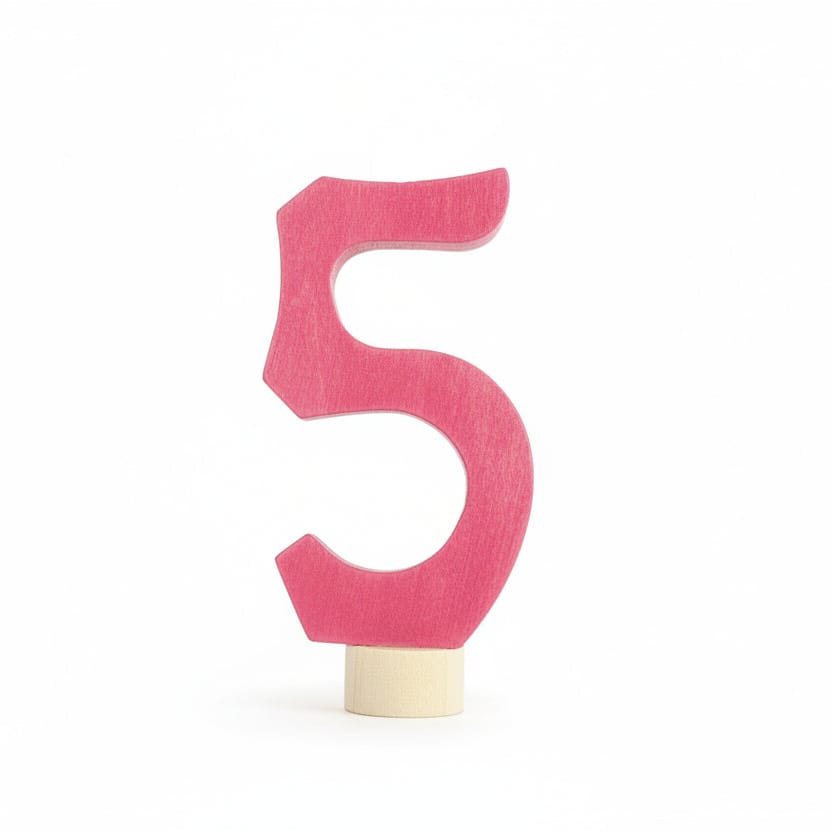 Decorative Number 5 Pink Grimm's Lil Tulips