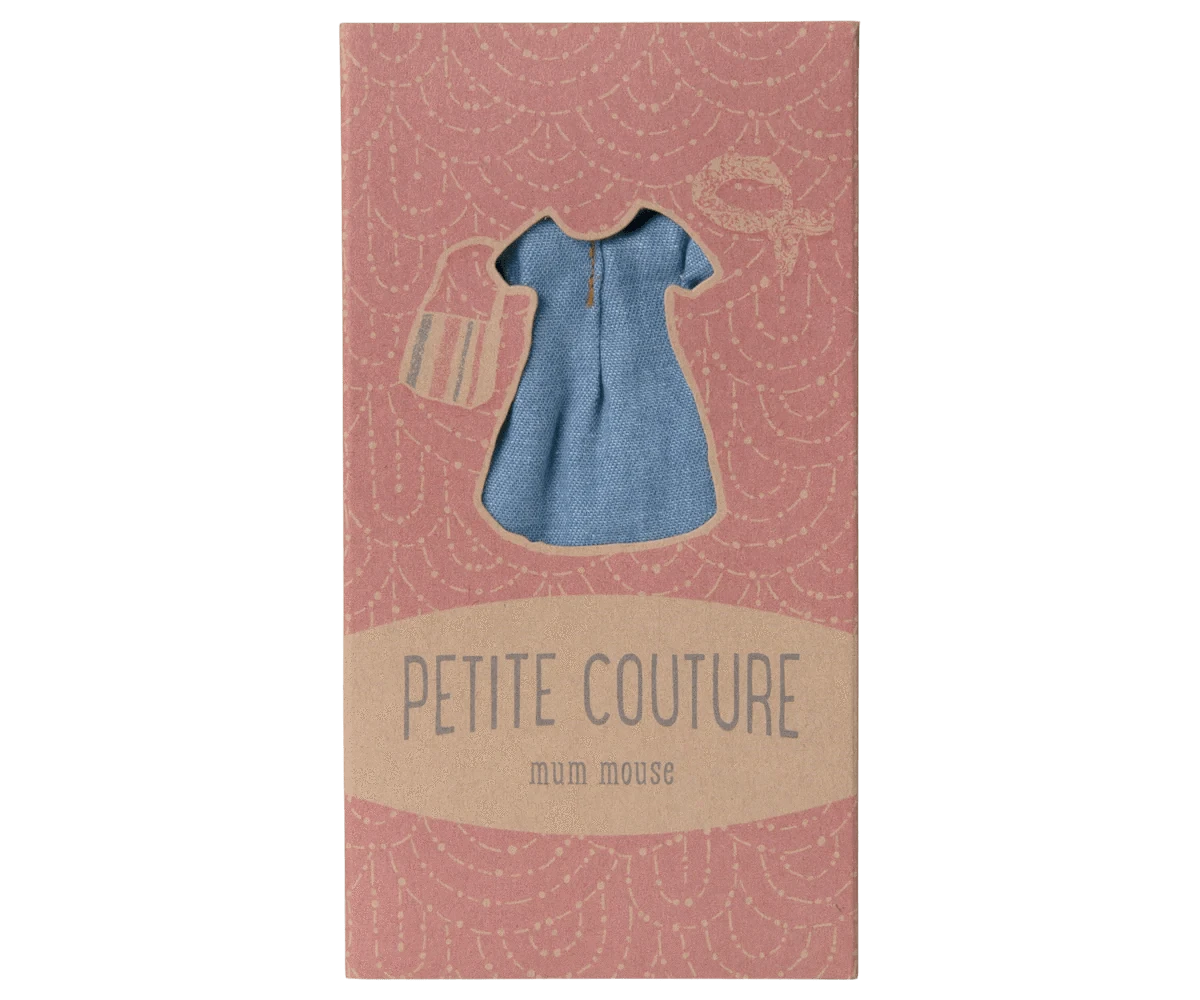 Denim dress and bag, Mum mouse Maileg Lil Tulips